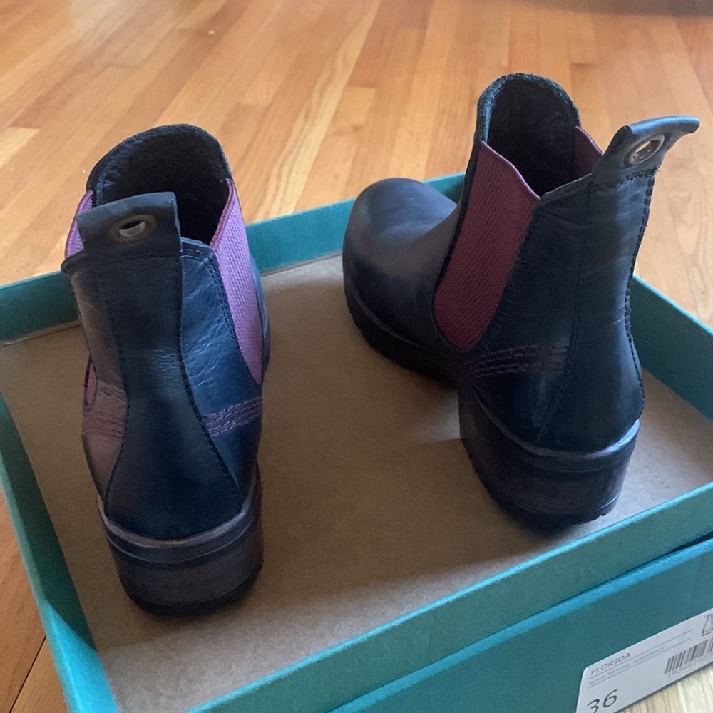 Bueno Boots Florida Black Genuine Leather, Bordeaux Elastic - Picture 5 of 6